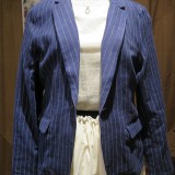 LADIES/Pencil stripe Linen Tailored Jacket